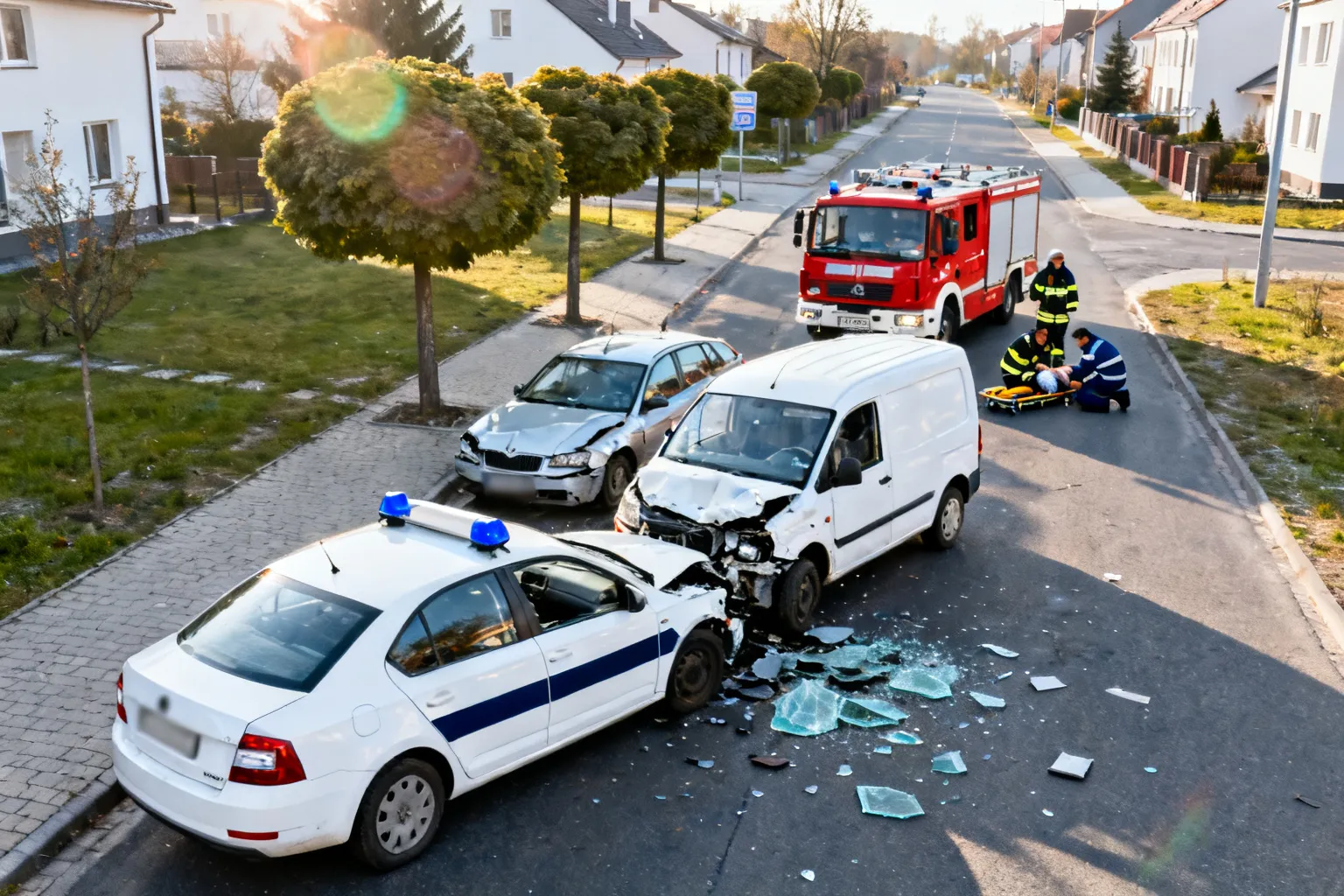 Zderzenie trzech samochodów na DK-81 w Pawłowicach