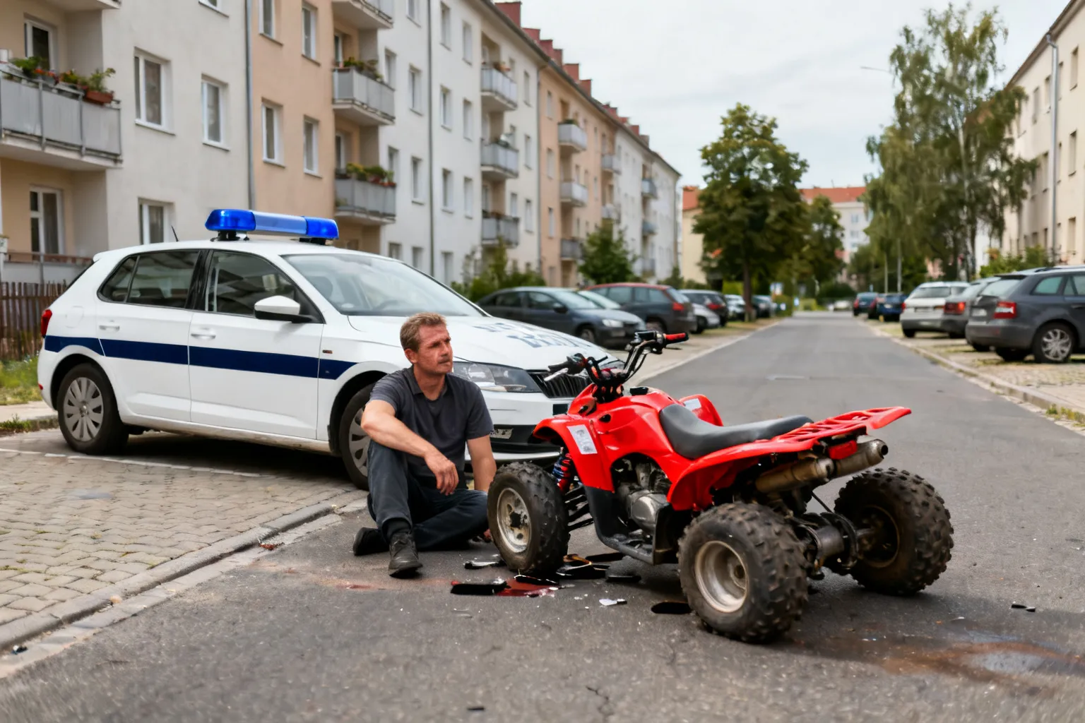 Quadem mimo sądowego zakazu — 44-latek ranny w Częstochowie